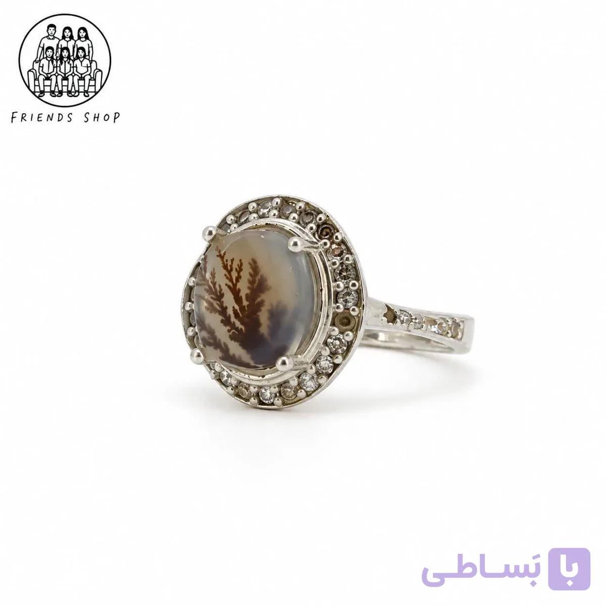 انگشتر زنانه نقره روس نگین شجر درختی بیضی کد 1002 – RFN — تصویر 1