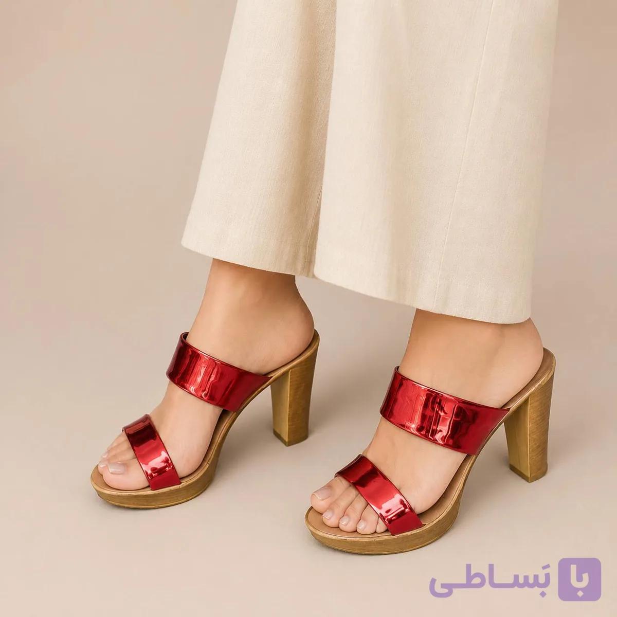 صندل زنانه شالین پاشنه دار مدل دوبند — تصویر 1