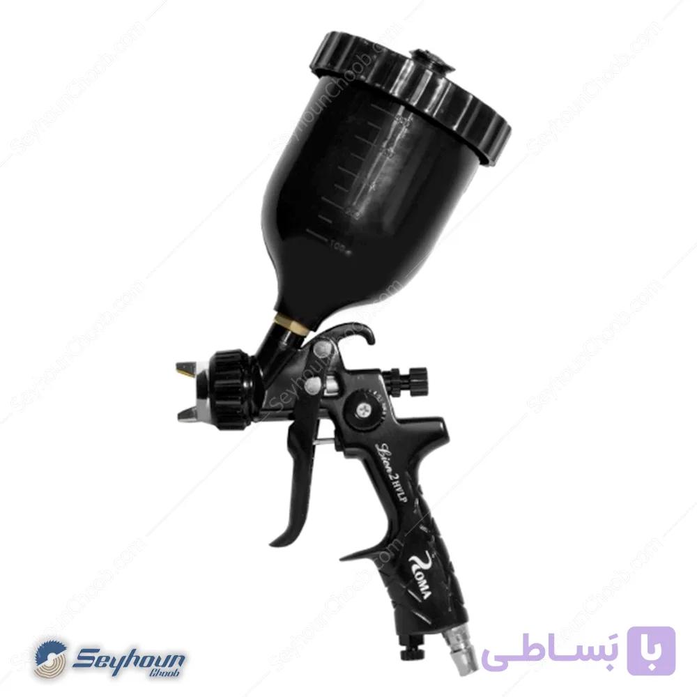 پیستوله بادی مخزن بالا 1/3 اینچ 500cc برند روما مشکی مدل ROMA Lion2HVLP — تصویر 1