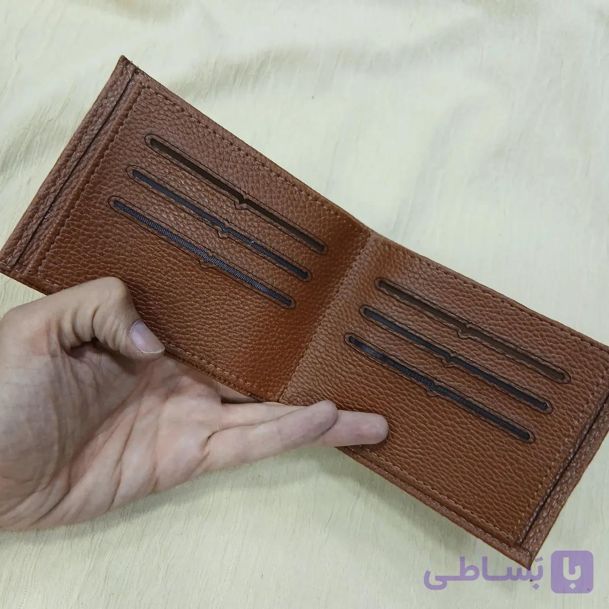 کیف پول مردانه چرم صنعتی طرح پولو رنگ مشکی و قهوه و عسلی جیبی