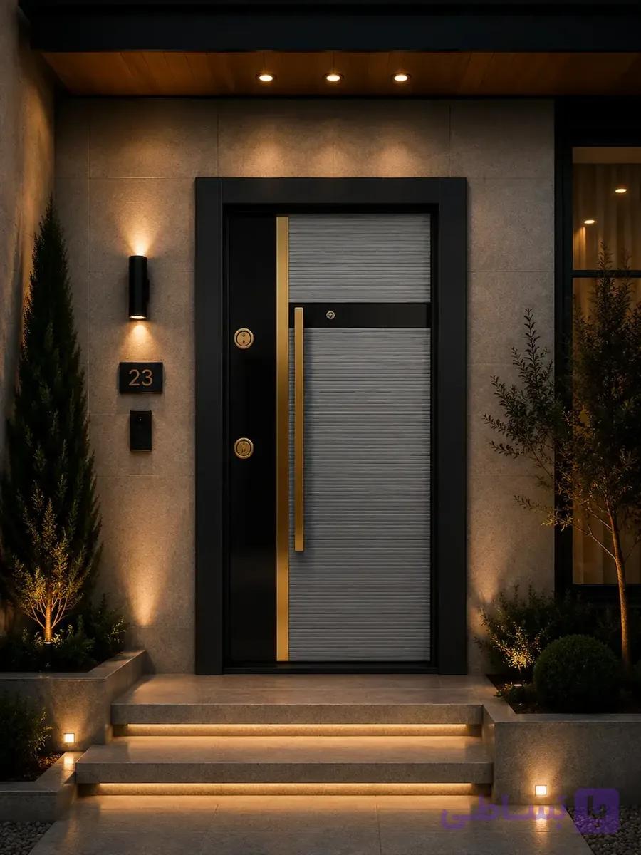درب ضد سرقت ورتی گلس طوسی مدل Z118
