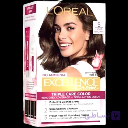 رنگ مو لورآل Excellence Crème شماره 5 قهوه‌ای روشن | L’Oréal Paris Excellence Crème 5 Light Brown