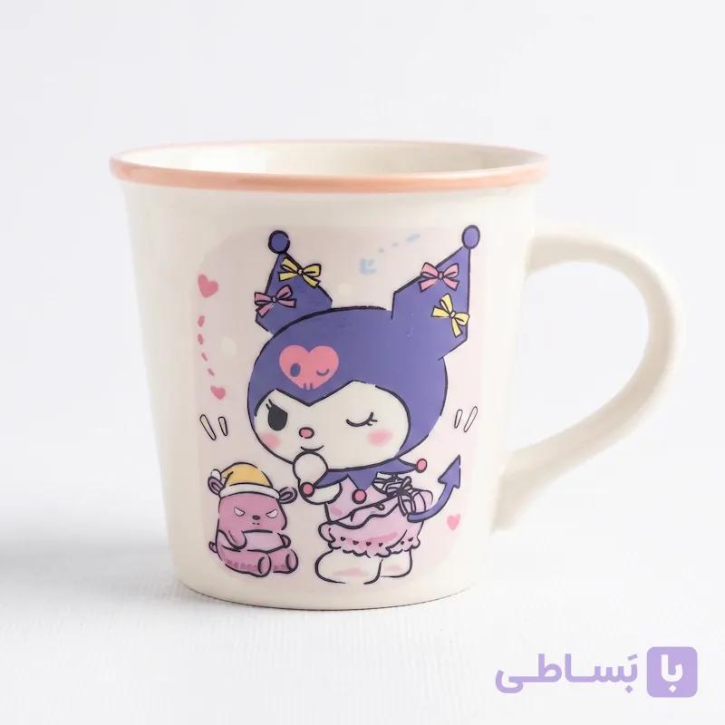 ماگ سرامیکی فانتزی کرومی Kuromi با لبه صورتی — تصویر 1