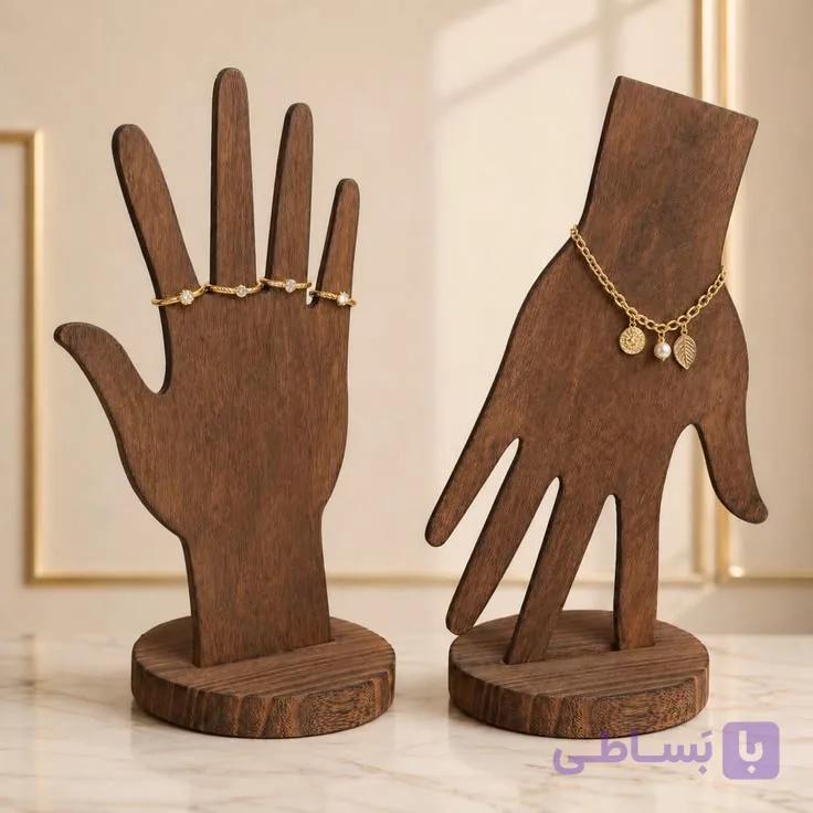 استند جواهرات چوبی وودیاهوم طرح دست