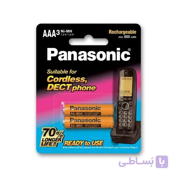 باتری نیم قلمی تلفن بی سیم پاناسونیک مدل AAA-550 بسته دو عددی