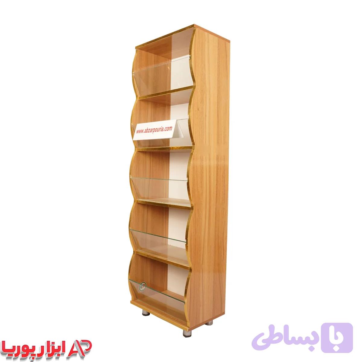 استند 5 طبقه شکم دار طرح چوب