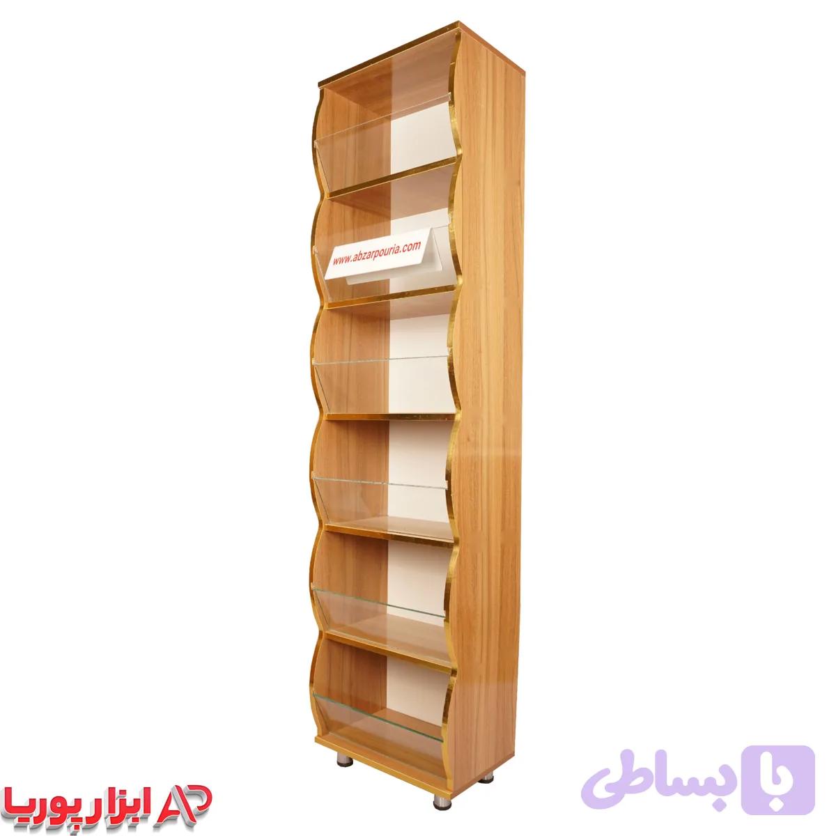 استند 6 طبقه شکم دار طرح چوب