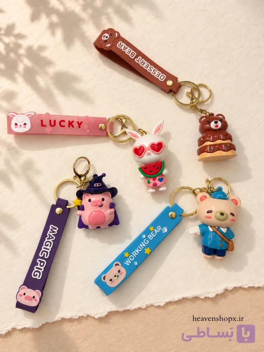 جاکلیدی سیلیکونی براق وارداتی طرح فانتزی — تصویر 1