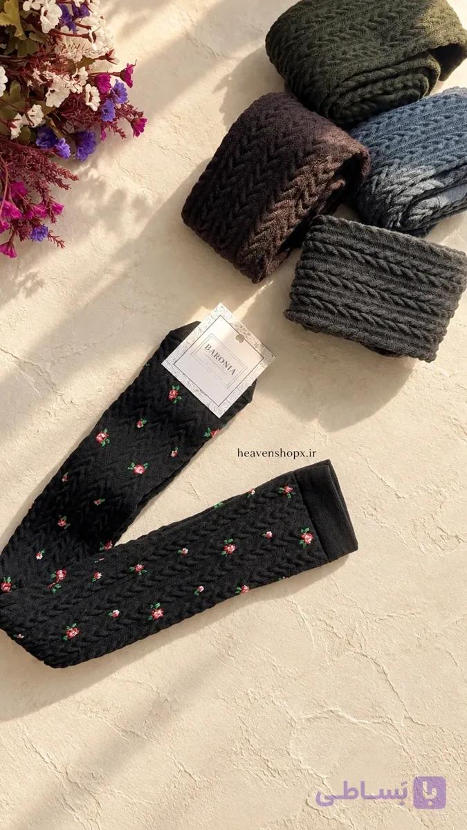 جوراب بالازانو زنانه بافت گندمی BARONIA | سایز 36 تا 41 — تصویر 1