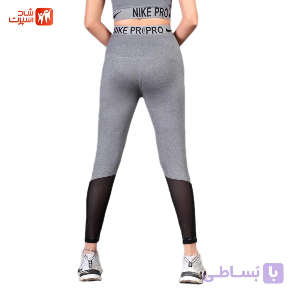 لگ ورزشی زنانه پرو کمرکش نایک پشت توری nike pro — تصویر 1