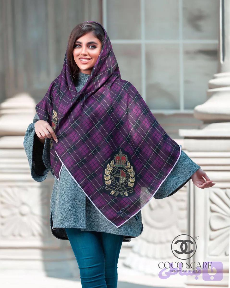 روسری ابریشم خاویار مجلسی مارکcoco chanel اعلاء دست دوز اورجینال sh-coco21 — تصویر 1