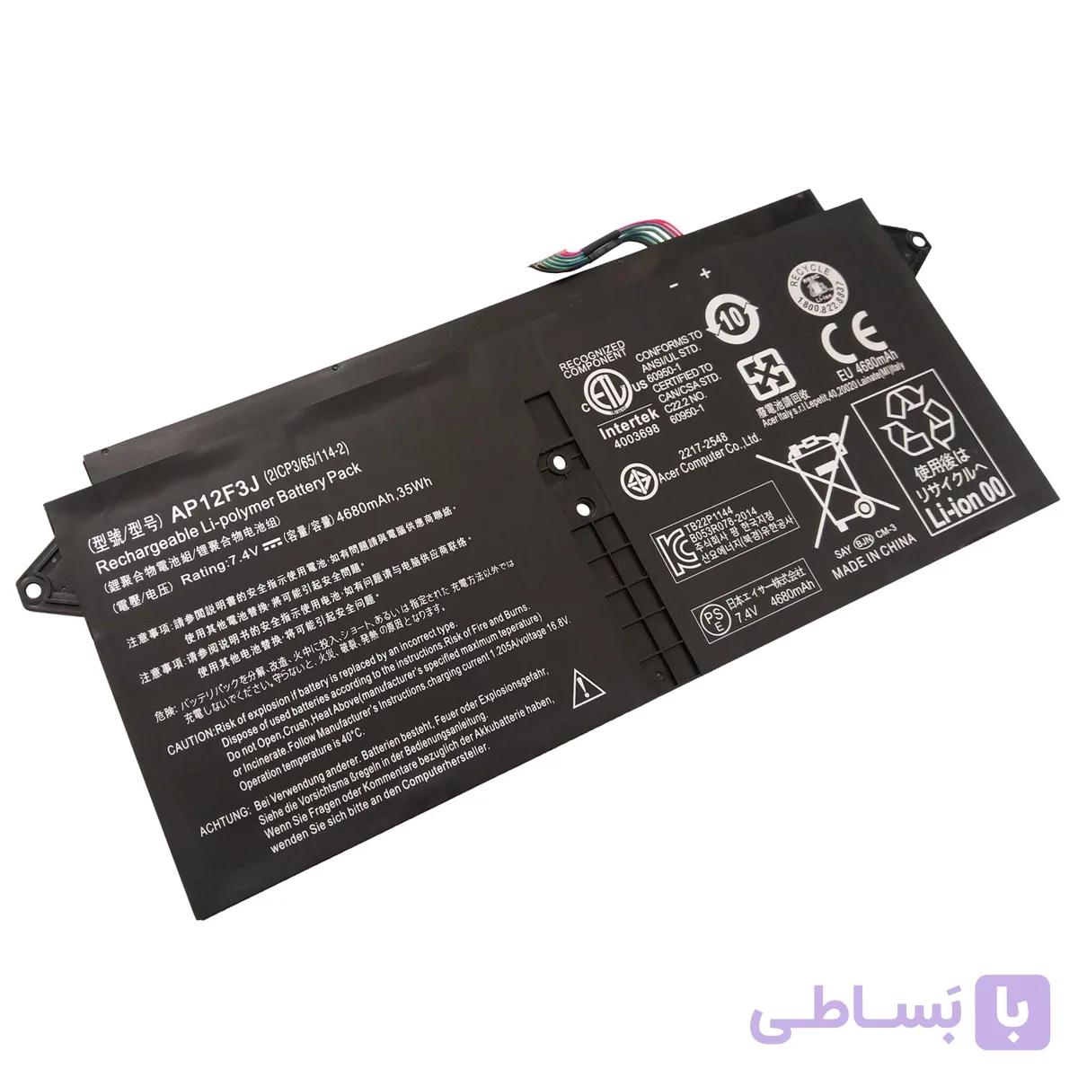 باتری اورجینال لپ تاپ ایسر Acer Aspire S7-391 AP12F3J — تصویر 1