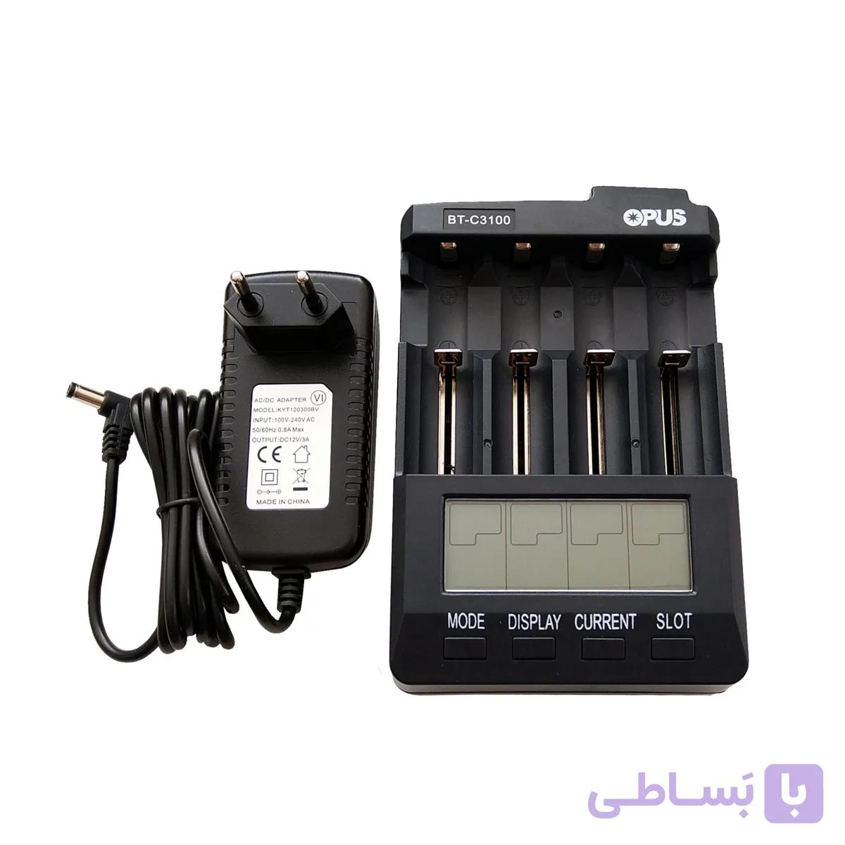 شارژر باتری 4 شیار هوشمند Opus مدل BT-C3100 — تصویر 1