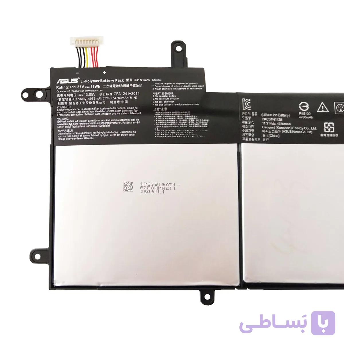 باتری اورجینال لپ تاپ ایسوس Asus ZenBook UX305UA C31N1428 — تصویر 1