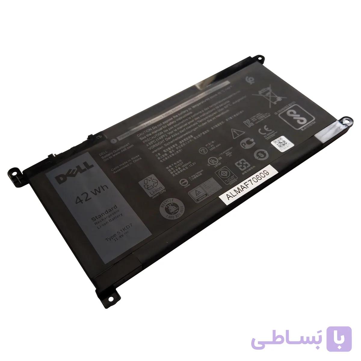 باتری اورجینال لپ تاپ دل Dell Latitude 3180 3189 51KD7 — تصویر 1