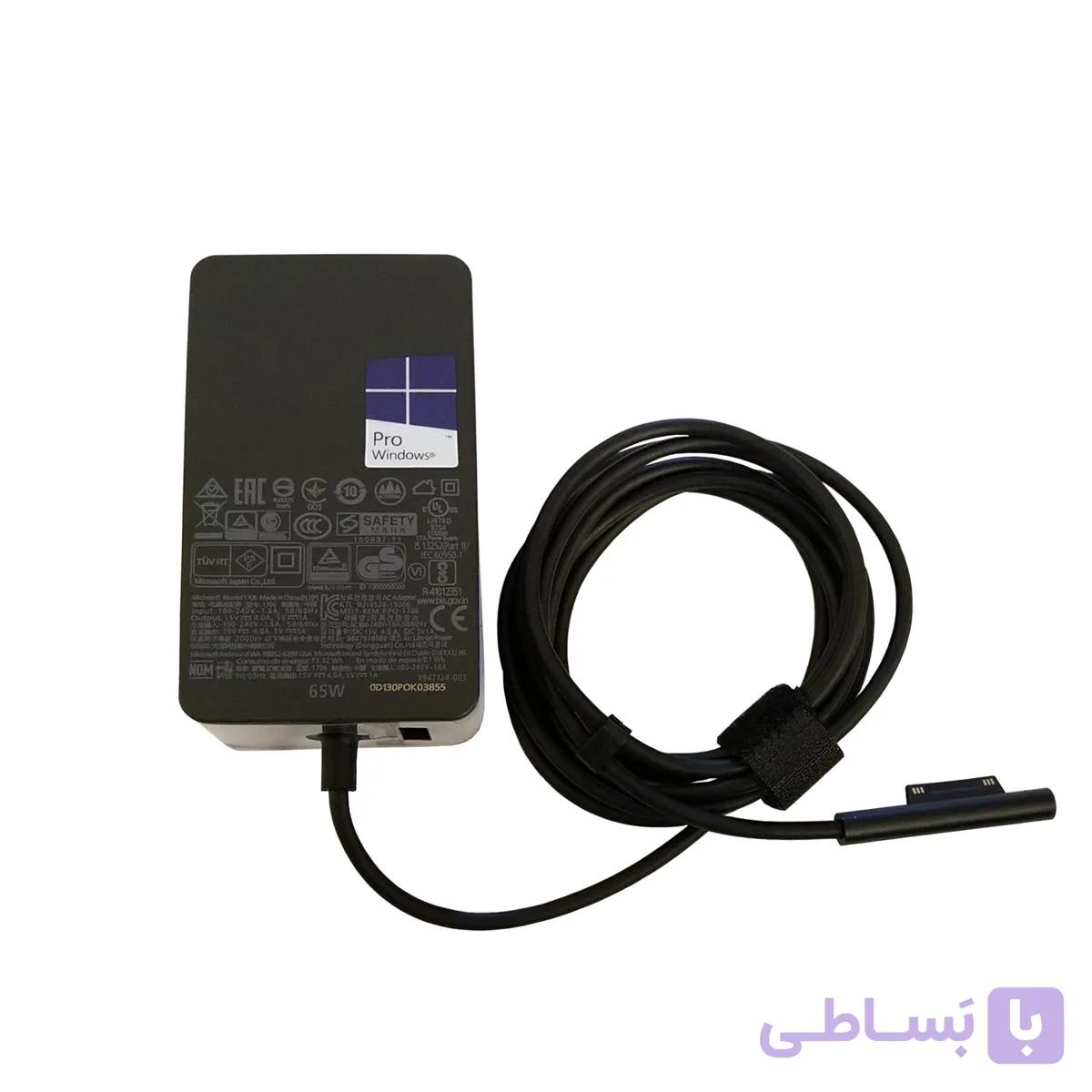 شارژر اورجینال مایکروسافت سرفیس Microsoft Surface 15V 4A 65W — تصویر 1