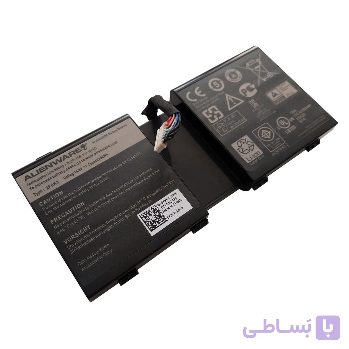 باتری اورجینال لپ تاپ دل Dell Alienware 17 18 2F8K3 — تصویر 1