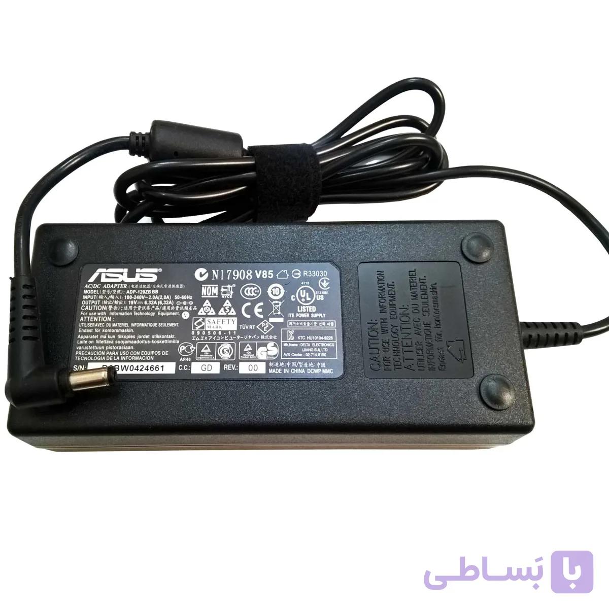 شارژر اورجینال لپ تاپ ایسوس Asus 19V 6.32A — تصویر 1