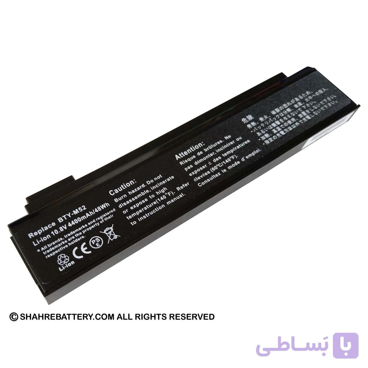 باتری لپ تاپ ام اس آی Msi MegaBook L710 L720 L730 L740 BTY-M52