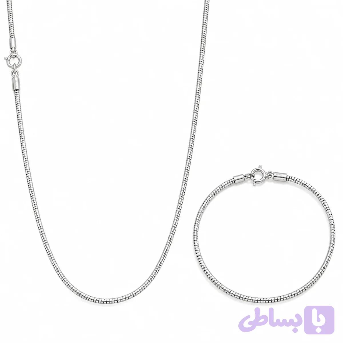 دستبند زنانه و مردانه (یونیسکس)نقره ۹۲۵ ایتالیایی ماری | Italian 925 Silver Snake Chain Bracelet — تصویر 1