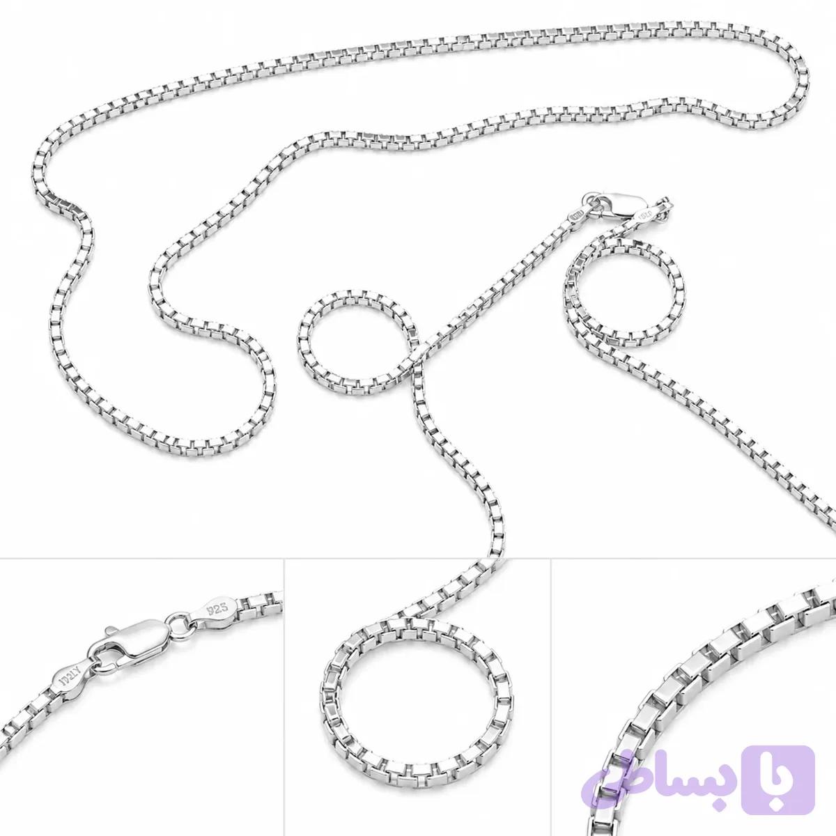 زنجیر مردانه نقره ۹۲۵ ایتالیایی ونیزی | Italian 925 Silver Venetian Box Chain — تصویر 1
