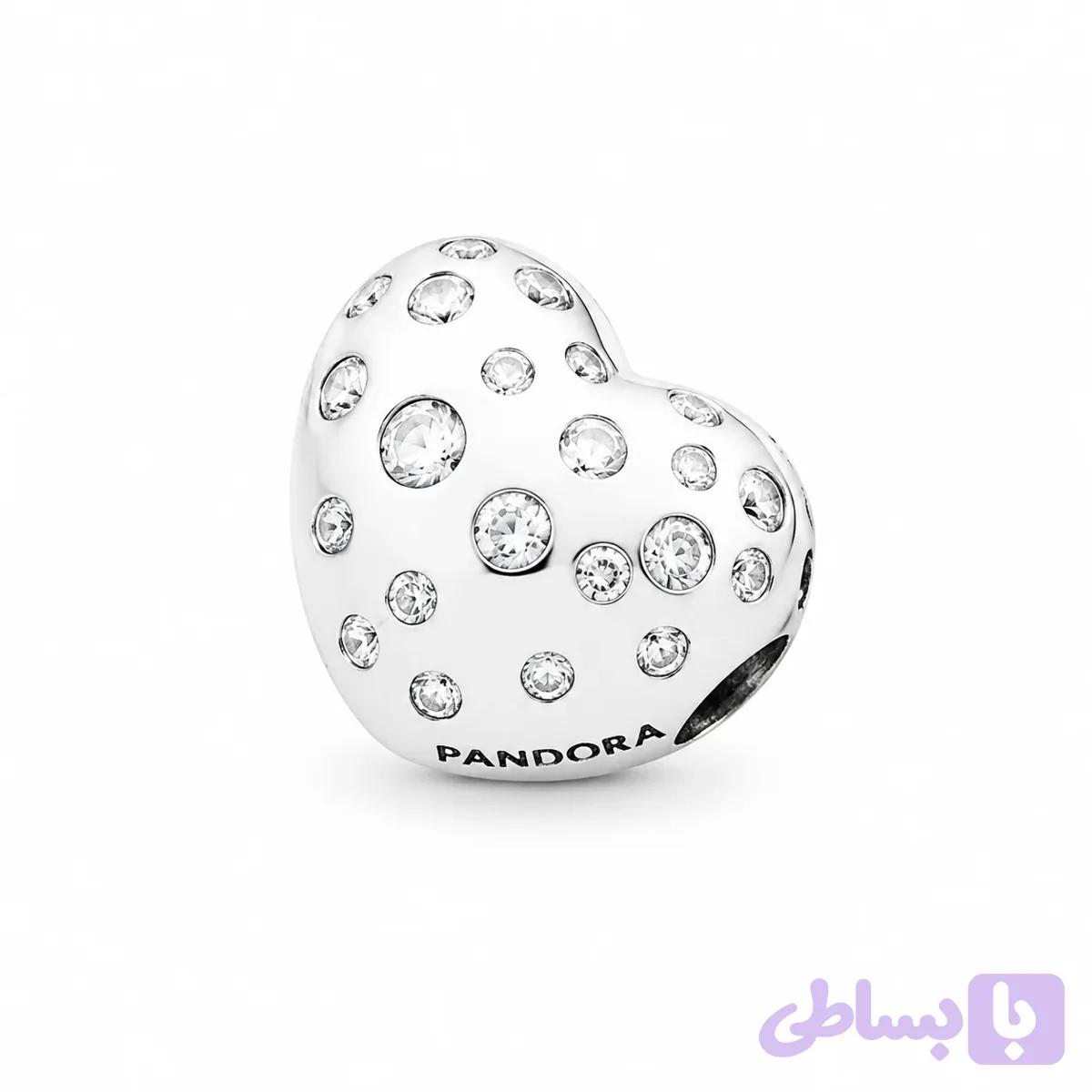 قفل قلب نگین‌دار پاندورا | Pandora Moments Sparkling Heart Clasp — تصویر 1