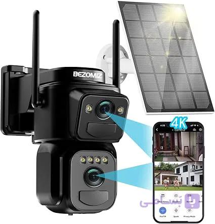 دوربین مداربسته خورشیدی دو لنزه 4K مدل Smart Battery Camera QW8