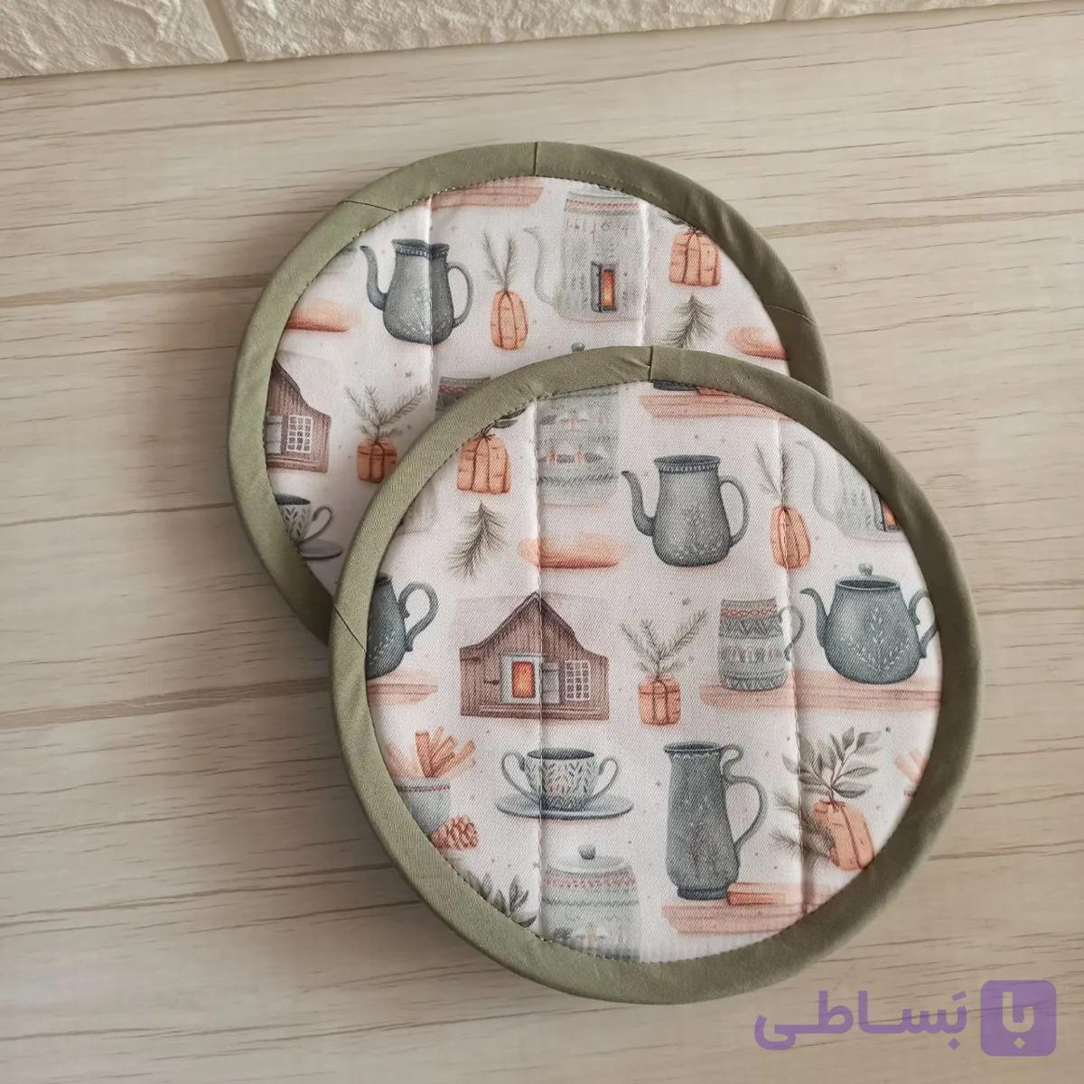 دستگیره آشپزخانه   یا زیر قابلمه ای Golden Handmade مدل گرد نوار‌دوز، کاربردی و چندمنظوره | کد 0035