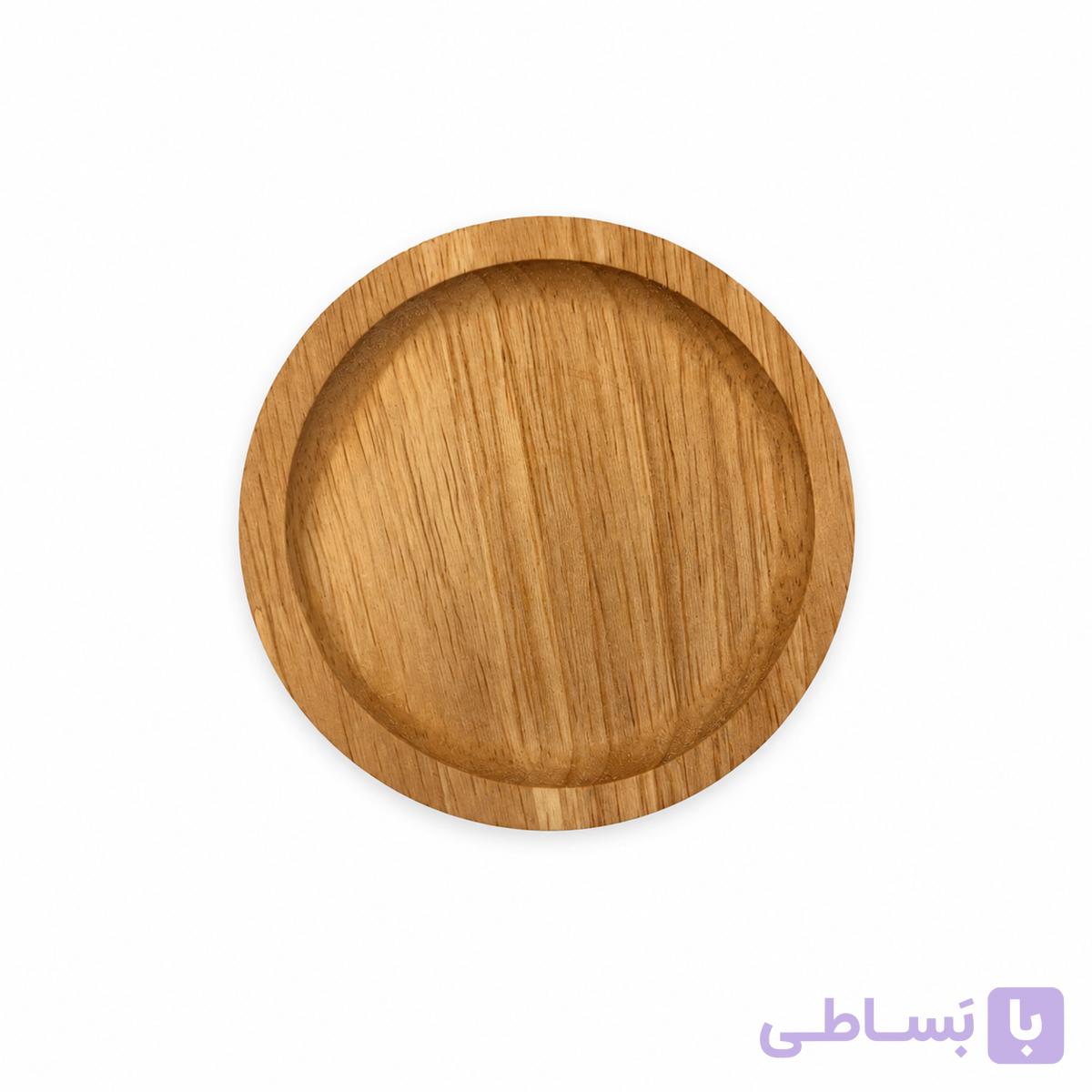 زیر لیوان چوبی گرد — تصویر 1