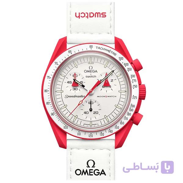 ساعت امگا سواچ کوارتز کرنوگراف مریخ مدل SO33R100 — تصویر 1