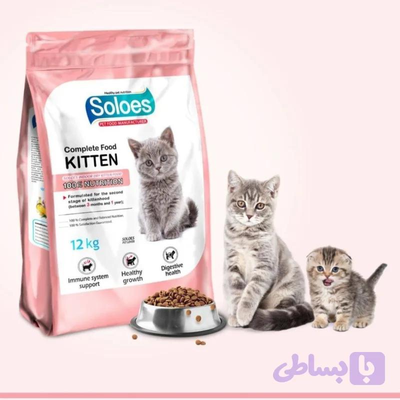غذای بچه گربه یا کیتن سولواس اسپانیا با طعم مرغ – بسته ۱۲ کیلویی