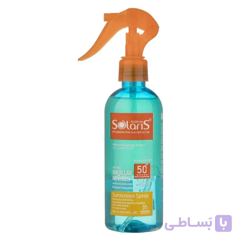 لوسیون دوفازی ضدآفتاب آردن سولاریس مدل Micellar Newgen، حجم 250 میلی‌لیتر — تصویر 1