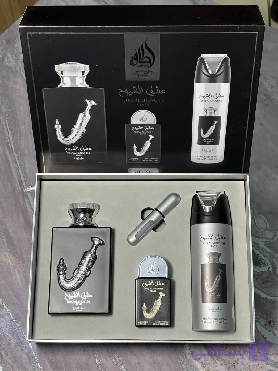ست هدیه عطر و ادکلن  Ishq Al Shuyukh Silver — تصویر 1