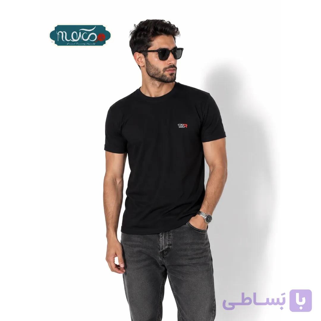 تی شرت پنبه یقه گرد دودی