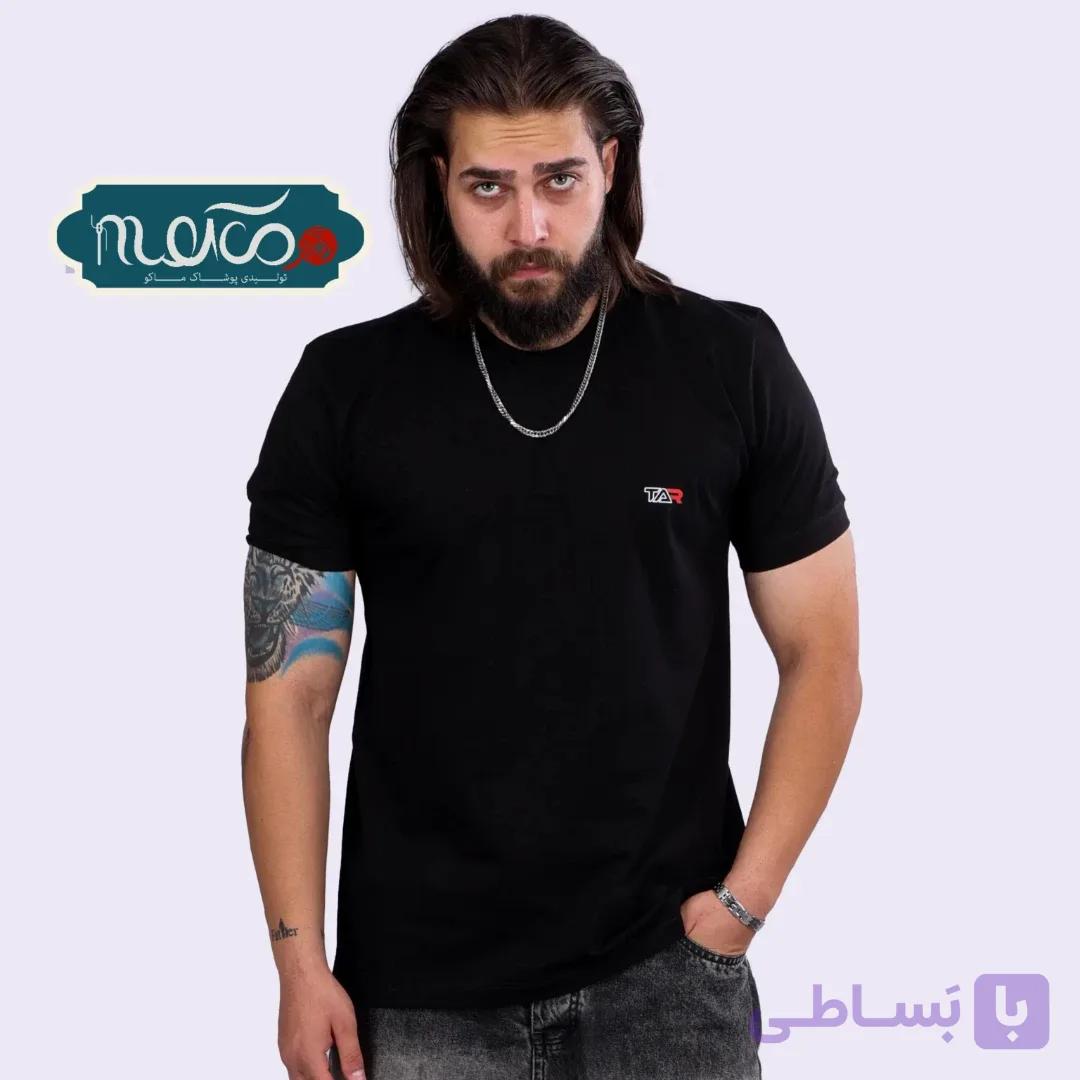 تی شرت پنبه یقه گرد مشکی