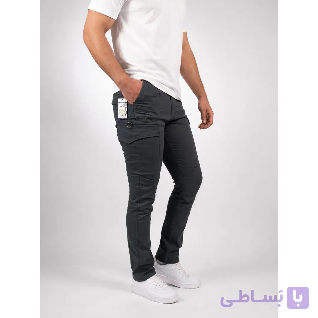شلوار فایرمن شش جیب کمرکش با اسلایدر گوشی سرمه — تصویر 1