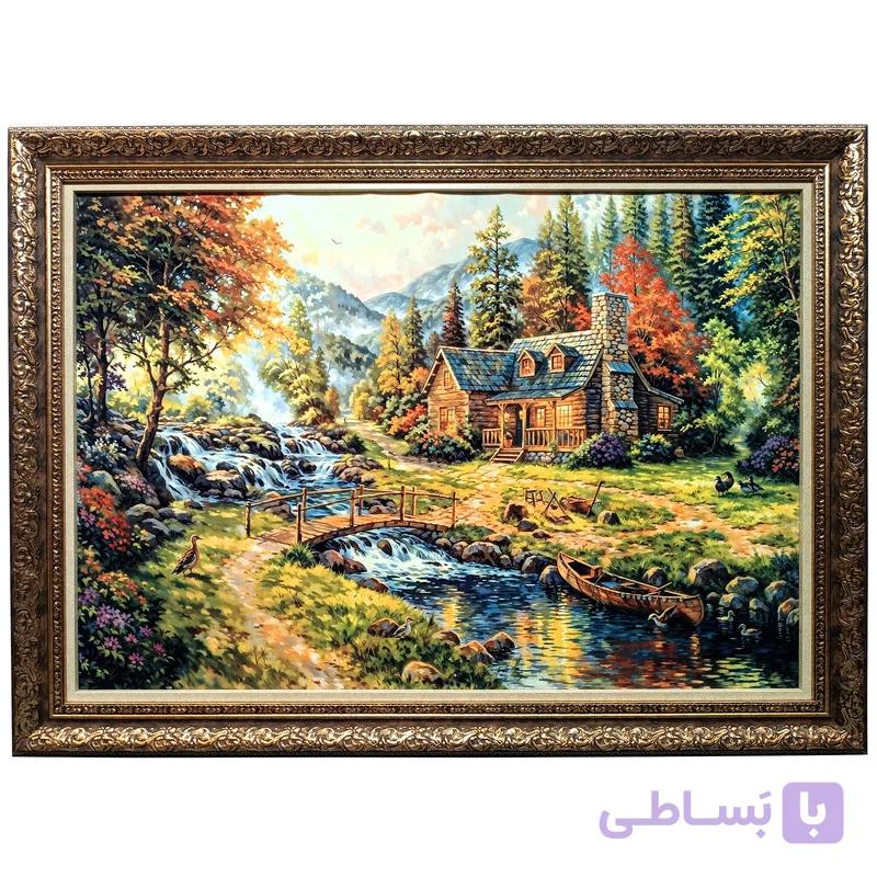 فرش ماشینی دیوارکوب طرح گلدان سنتی کد 50*70