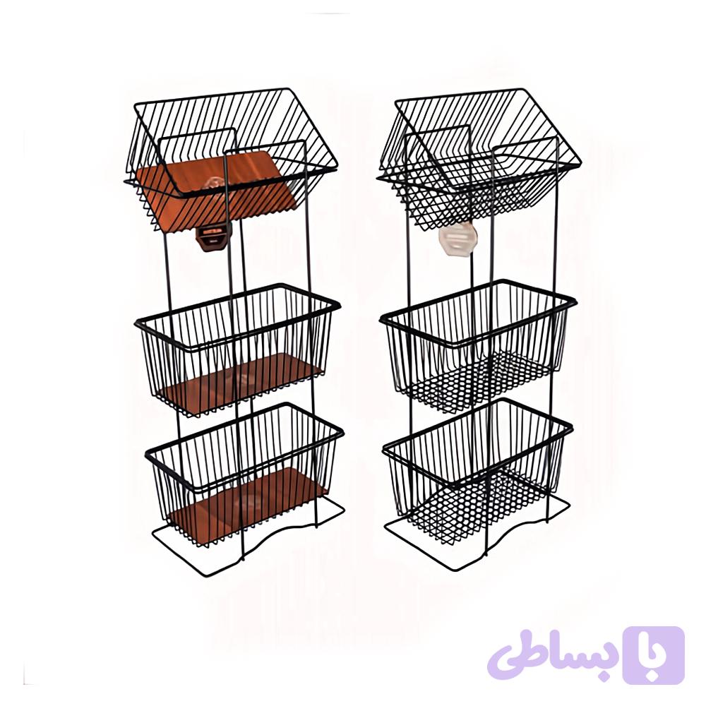 جاپیازی ۳ طبقه نگین (مشکی)