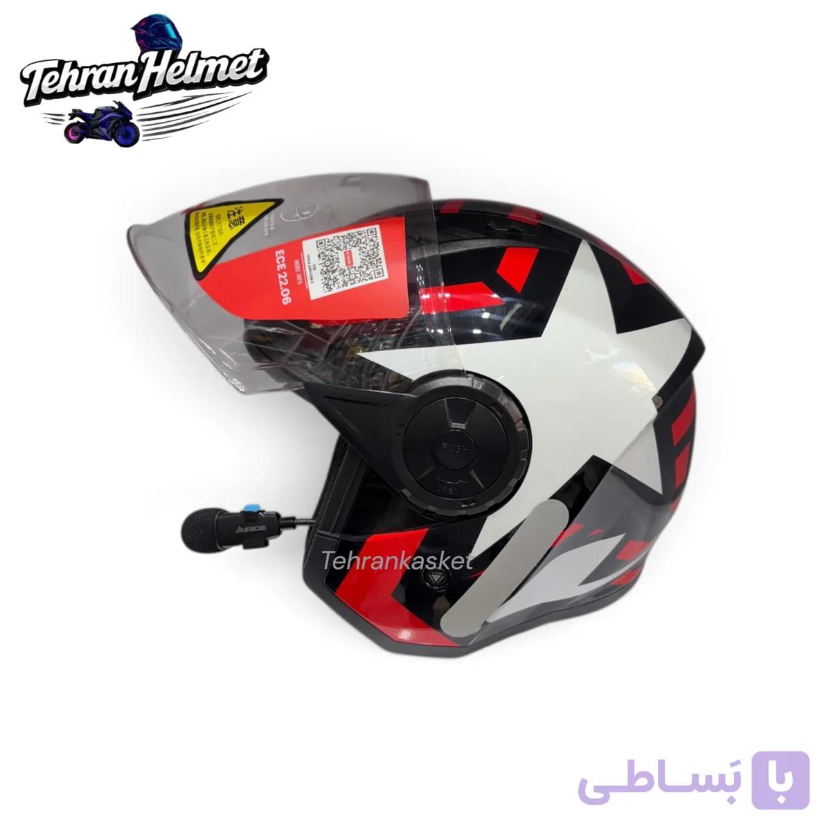 کلاه کاسکت بدون فک LS2بلوتوث دار مدلAirflow IIمشکی قرمز — تصویر 1