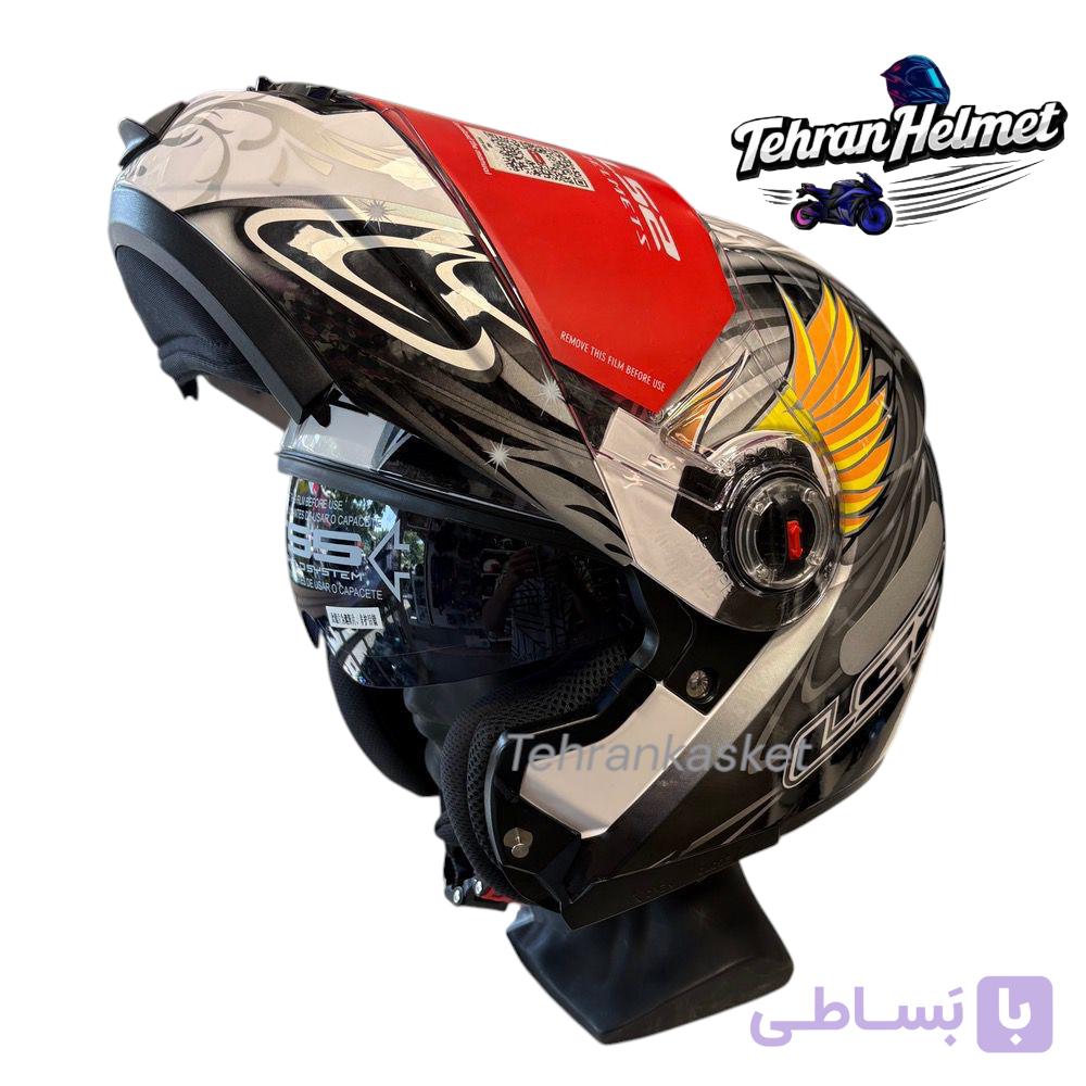 کلاه کاسکت فک متحرک LS2مدل FF370_طوسی براق — تصویر 1