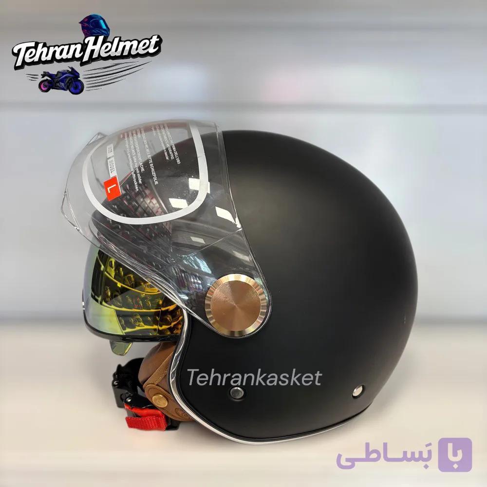 کلاه کاسکت وسپایی MA2 مدل985_مشکی مات — تصویر 1