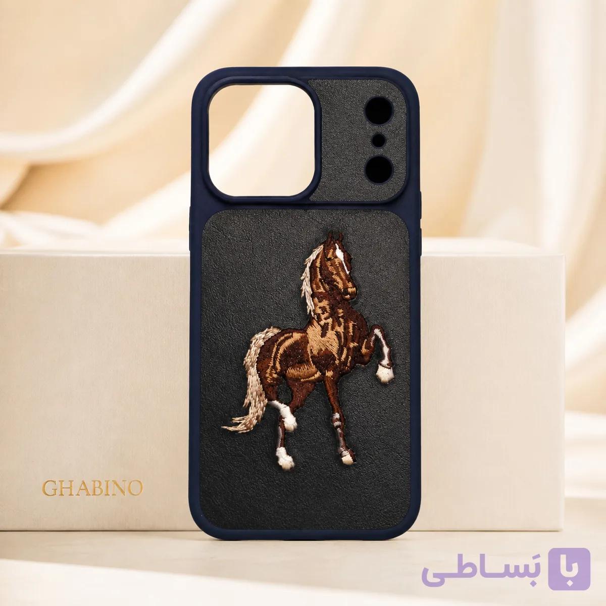 قاب آیفون 17 پرو مکس Santa Barbara Polo مدل Embroidered Horse سرمه‌ای — تصویر 1