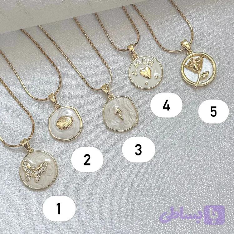 کالکشن گردنبند سکه ای میناکاری طرح طلا