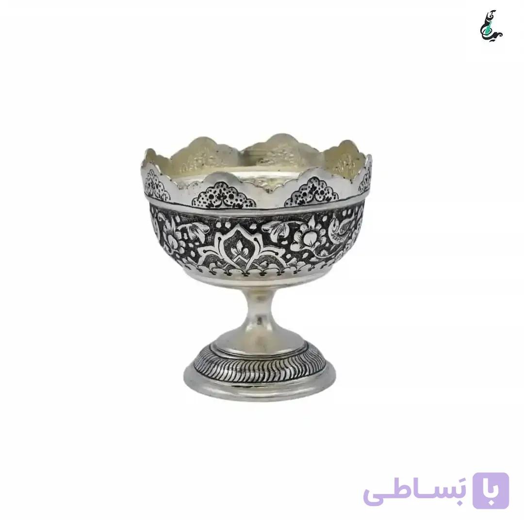 کاسه پایه دار لب دالبر قلم زنی — تصویر 1