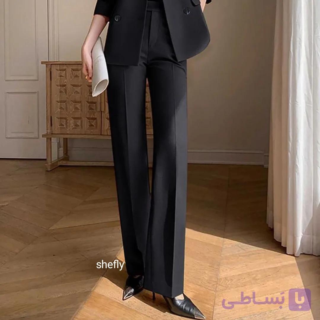 شلوار گاباردین نازک نیم بگ ریزشی عمده (۶عددی) — تصویر 1