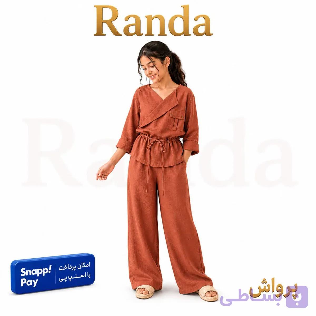 ست دو تکه شومیز شلوار دخترانه با تنخور آزاد مدل پرواش — تصویر 1