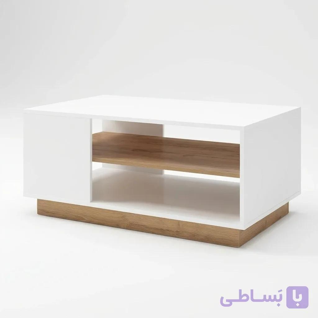 میز جلو مبلی ام دی اف سفید مدل رامتین — تصویر 1