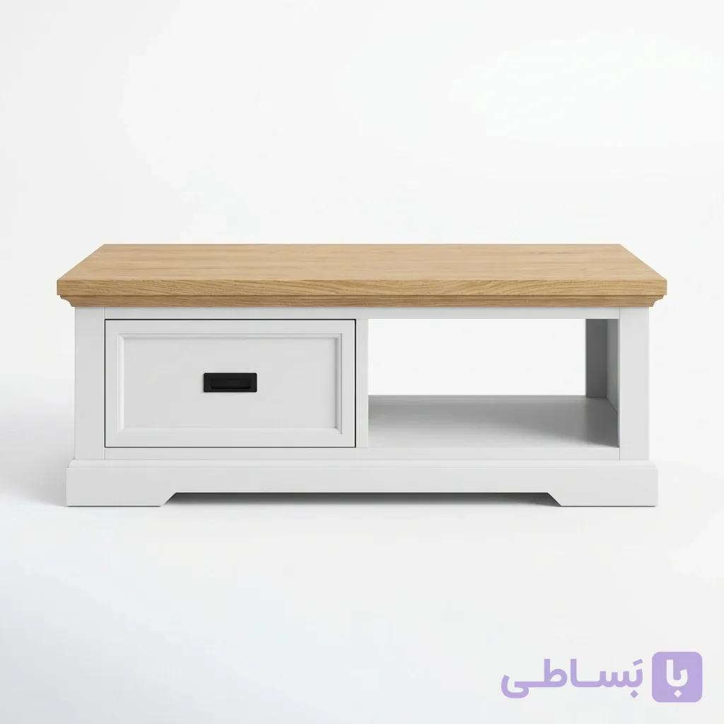 میز جلو مبلی چوبی سفید مدل هومن — تصویر 1