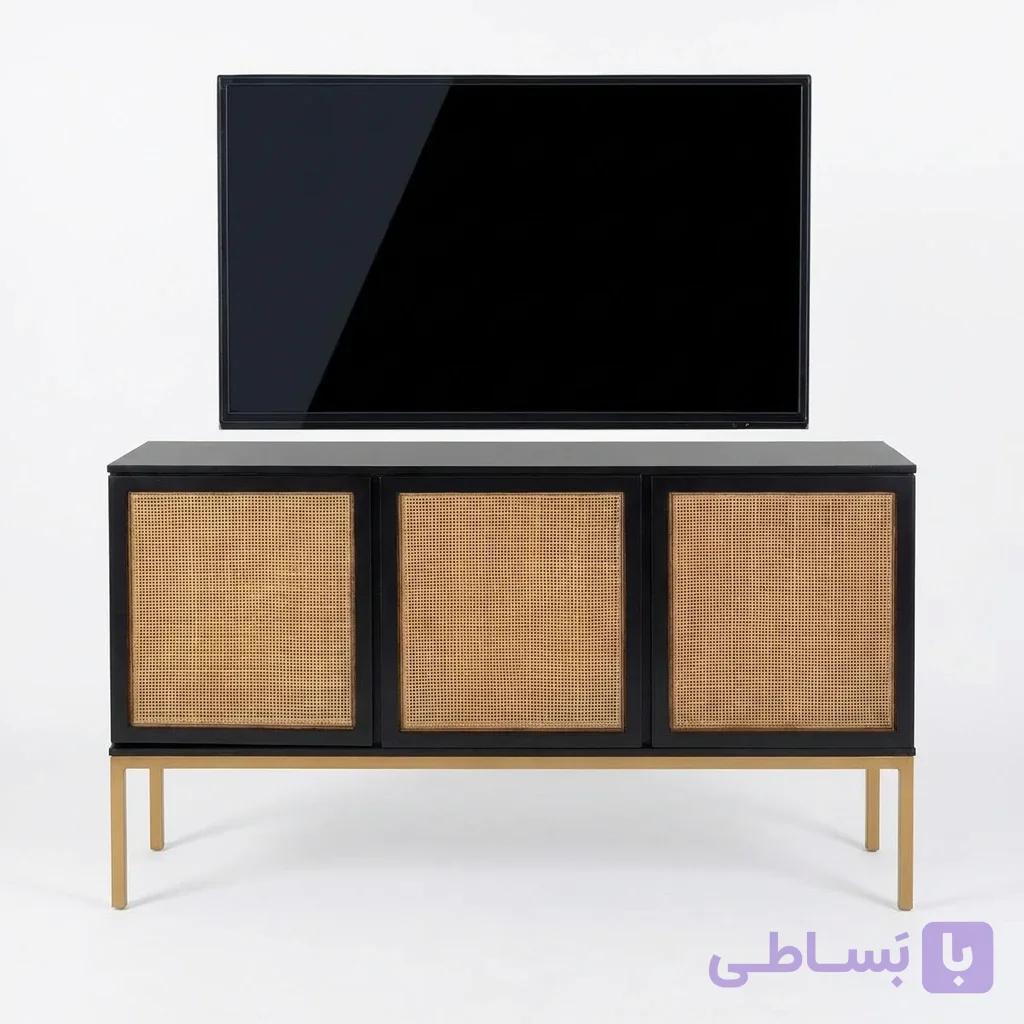 میز تلویزیون حصیری چوبی مدل بهراد — تصویر 1