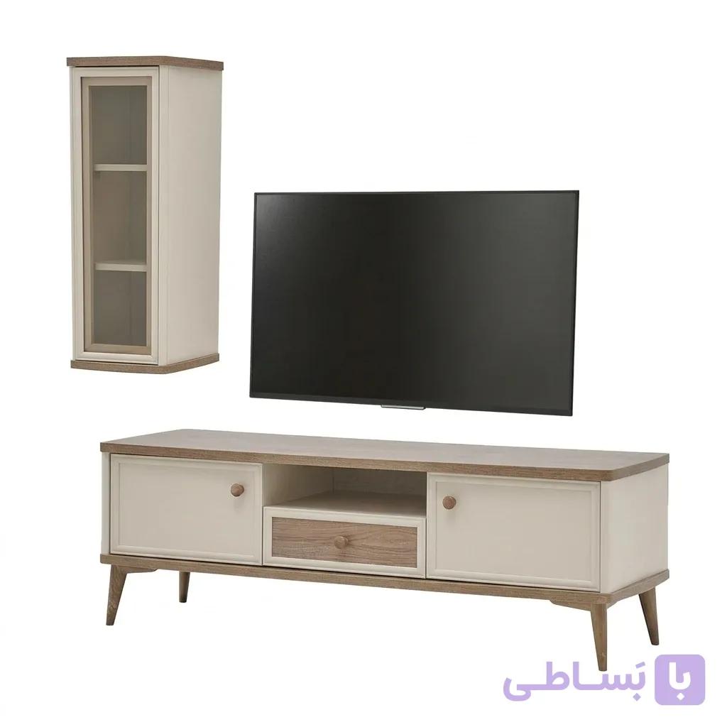 میز تلویزیون کلاسیک چوبی مدل هیوا — تصویر 1